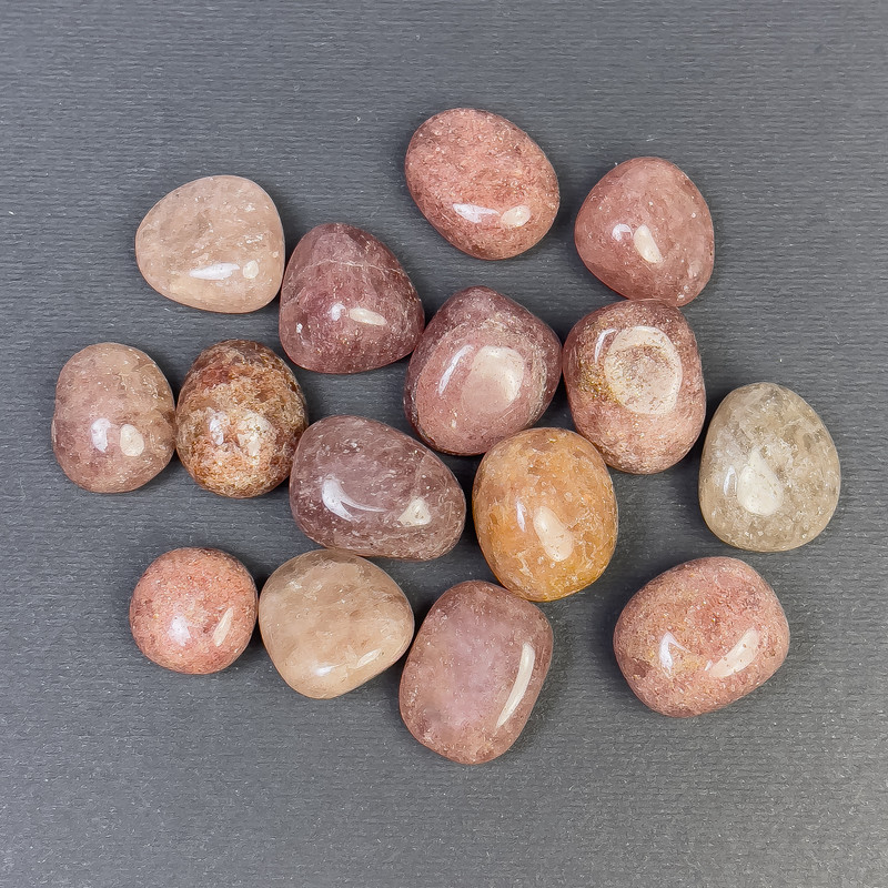 Natural Stone Strawberry Quartz Faceted Nuggets Without Holes 21x17mm (+/-) (per 100 g)