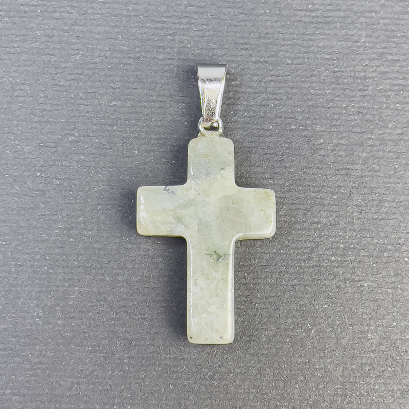 Cross Pendant with Labradorite Natural Stone 25x18x36mm+