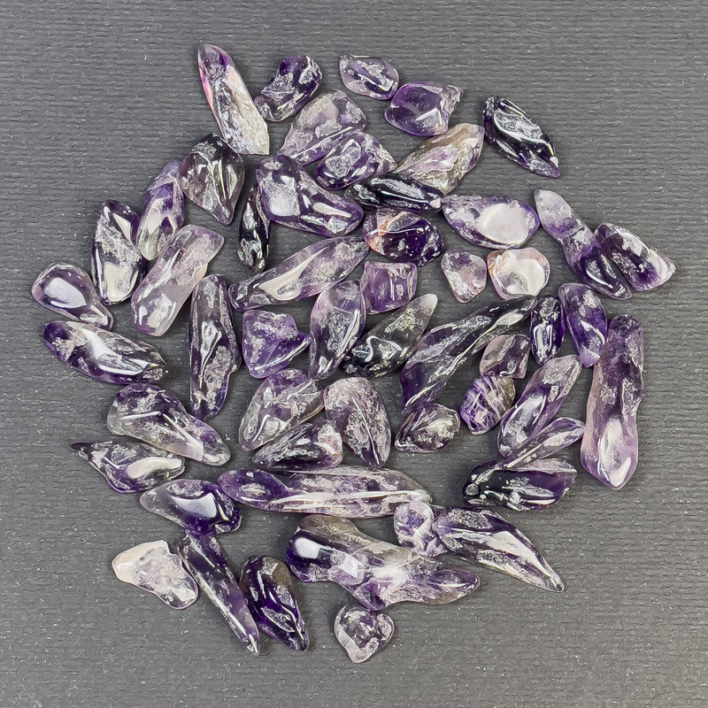 Price per 100 g. Natural Amethyst Faceted Chips Without Holes, size ~ 7x20 mm