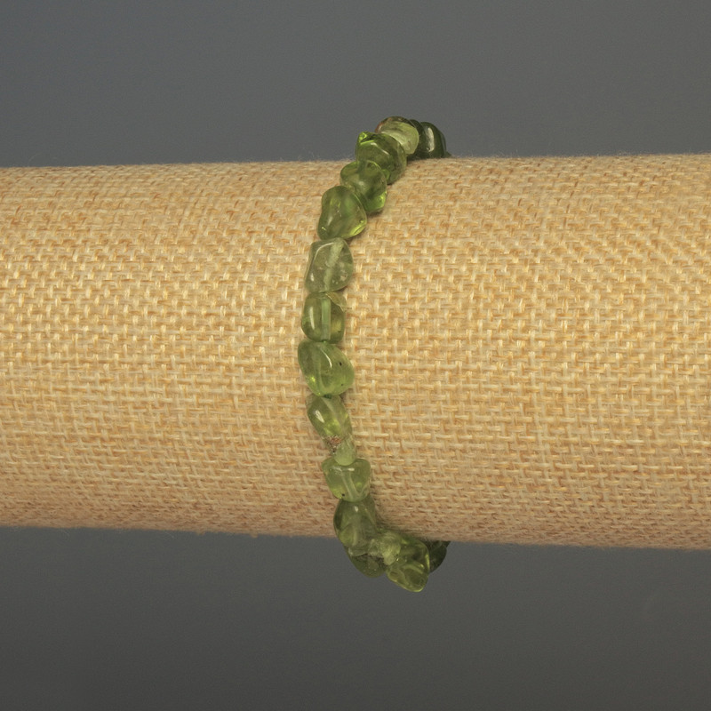 Chrysoprase Bracelet, Faceted Beads, 7x6 mm, 18 cm, Stretch