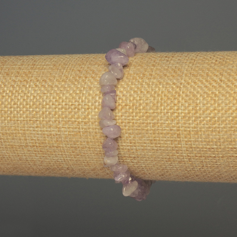 Amethyst Chip Bracelet, 8x4 mm, length 18 cm, stretch
