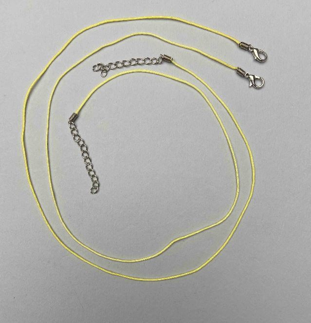 Yellow braided cord for necklace, 1mm diameter, 51-55 cm+