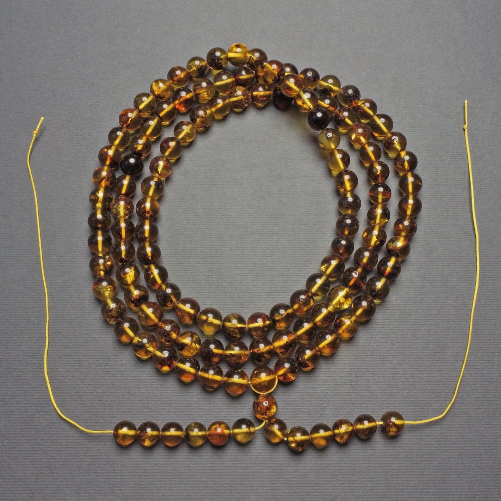 Bead blanks for long rosaries, amber necklace, 8 mm diameter, length 94–104 cm