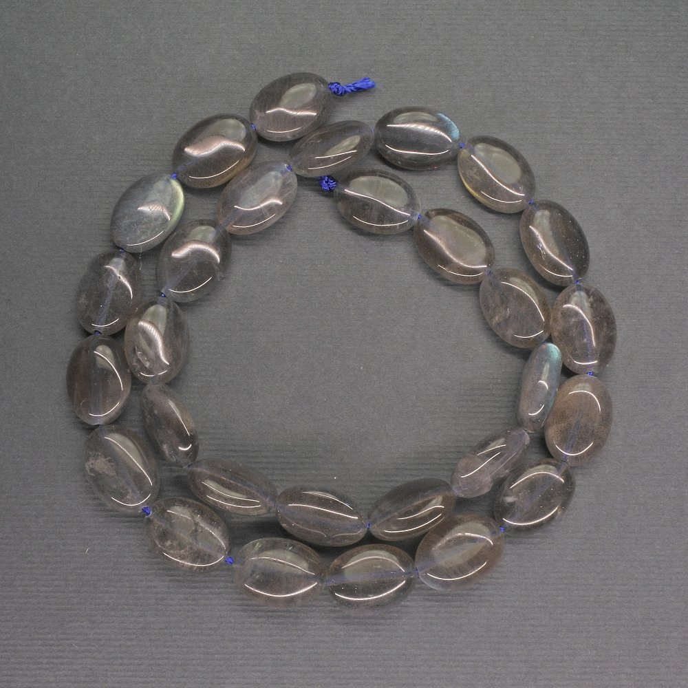 Oval Labradorite beads, diameter 10×15×6 mm, length about 41 cm