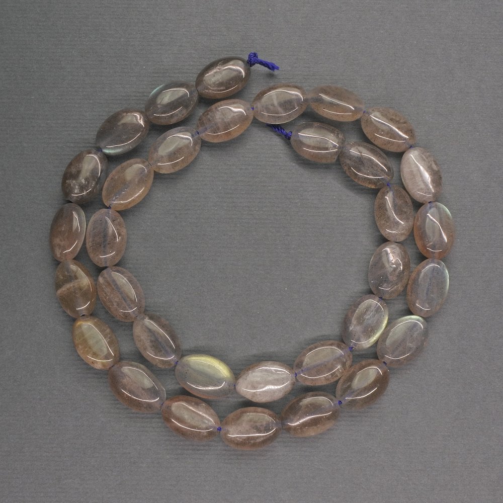 Oval Labradorite Beads, 8×12×5 mm, length 41 cm