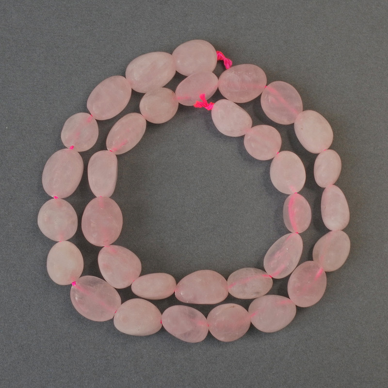 Rose Quartz Beads, 10–12×10 mm diameter, 40 cm length on a thread