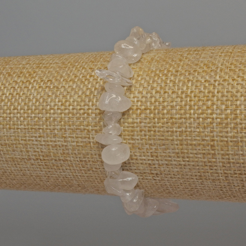 Bracelet with Rock Crystal Chips, diameter 5–12×2–5 mm, length 18 cm, stretch