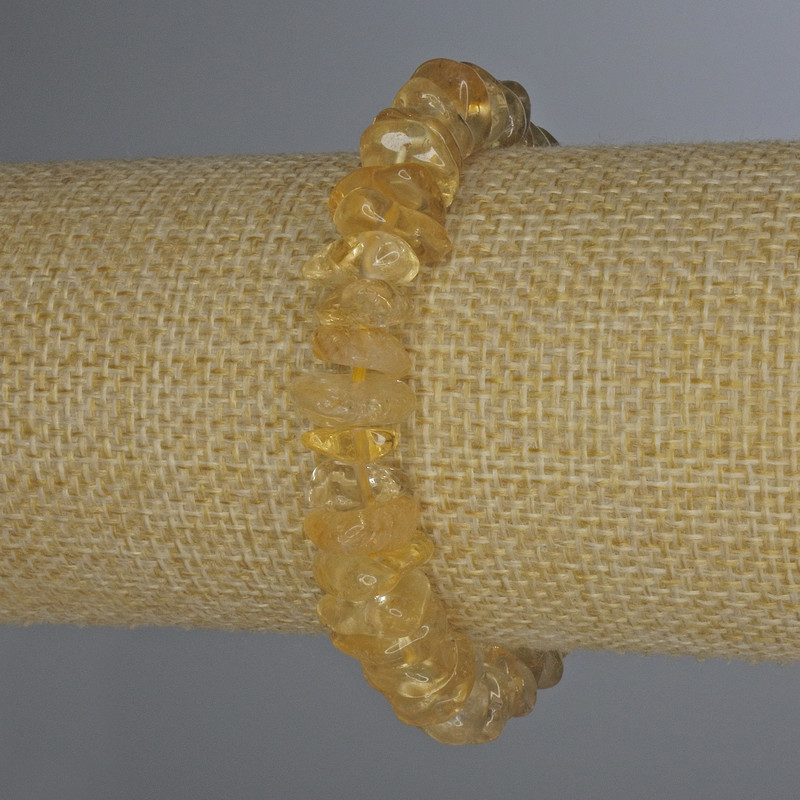 Citrine Faceted Bead Bracelet 10x4mm, length 18 cm, stretch