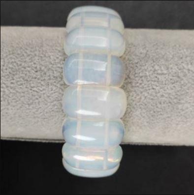 Sale! Elastic Moonstone Bracelet (Synthetic) Rectangular Links, 25x13 mm, 20 cm long