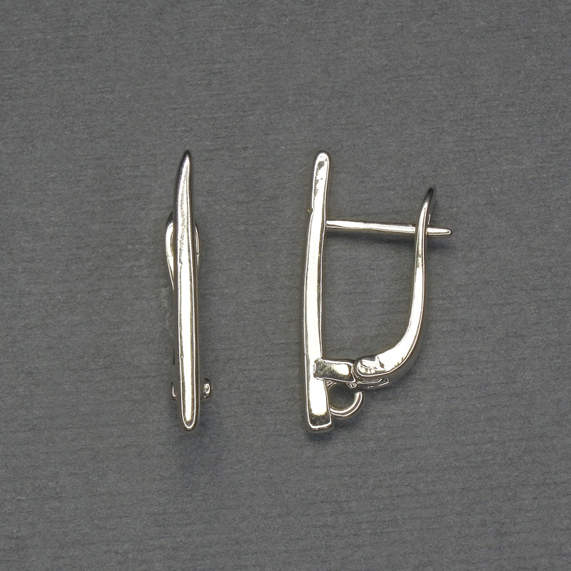 Silver-colored ear wires for earrings 22×2 mm - pair