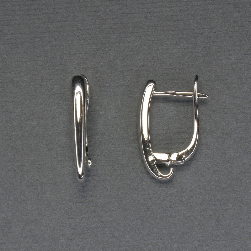 Ear hooks for earrings, silver-colored metal, 18×3 mm - pair