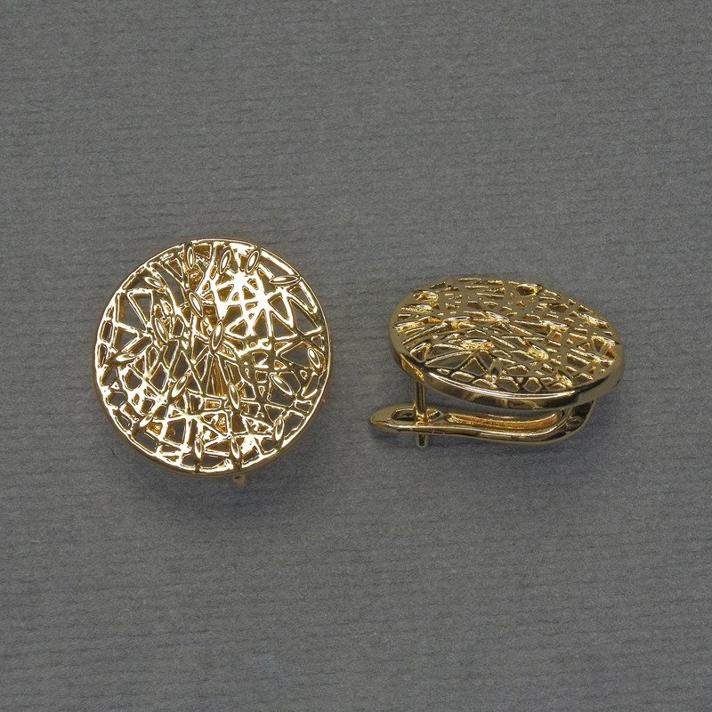 Gold-tone metal ear wires, 18 mm diameter – pair