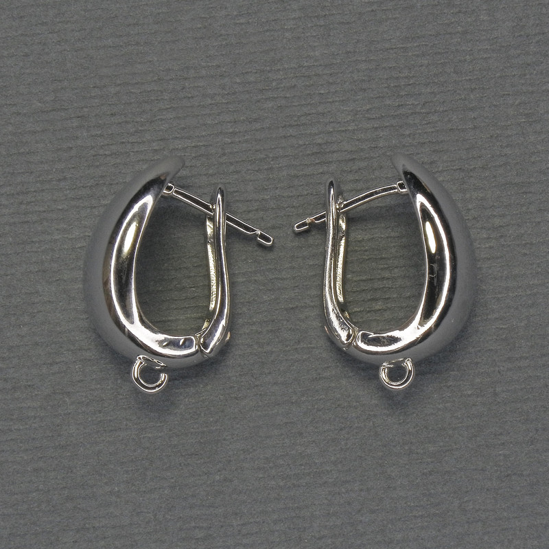 Silver-colored ear hooks for earrings 18×10 mm - pair