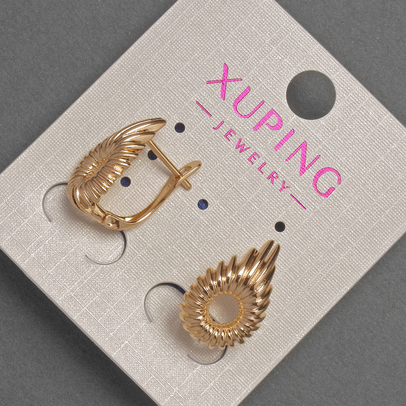 Xuping Earrings, 11 mm diameter, 18 mm length, 18K Gold Plating