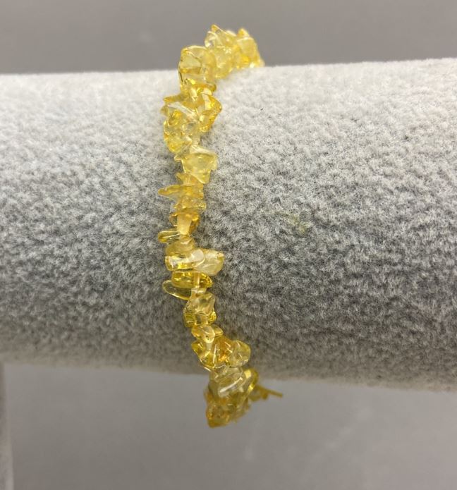 Citrine chip bracelet, 6x3 mm, 18 cm length, stretch