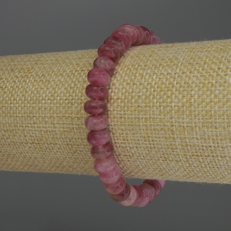 Tourmaline Rondelle Bracelet, 8×5 mm, 18 cm elastic