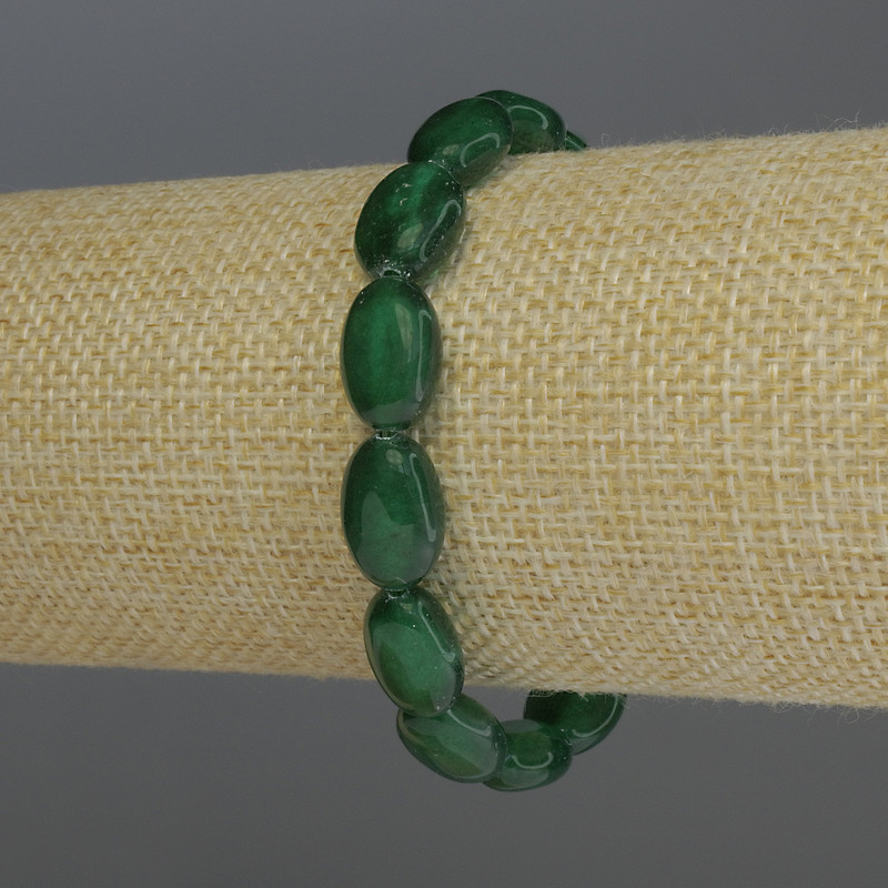 Chrysoprase bracelet, oval, 13×9 mm, 18 cm stretch
