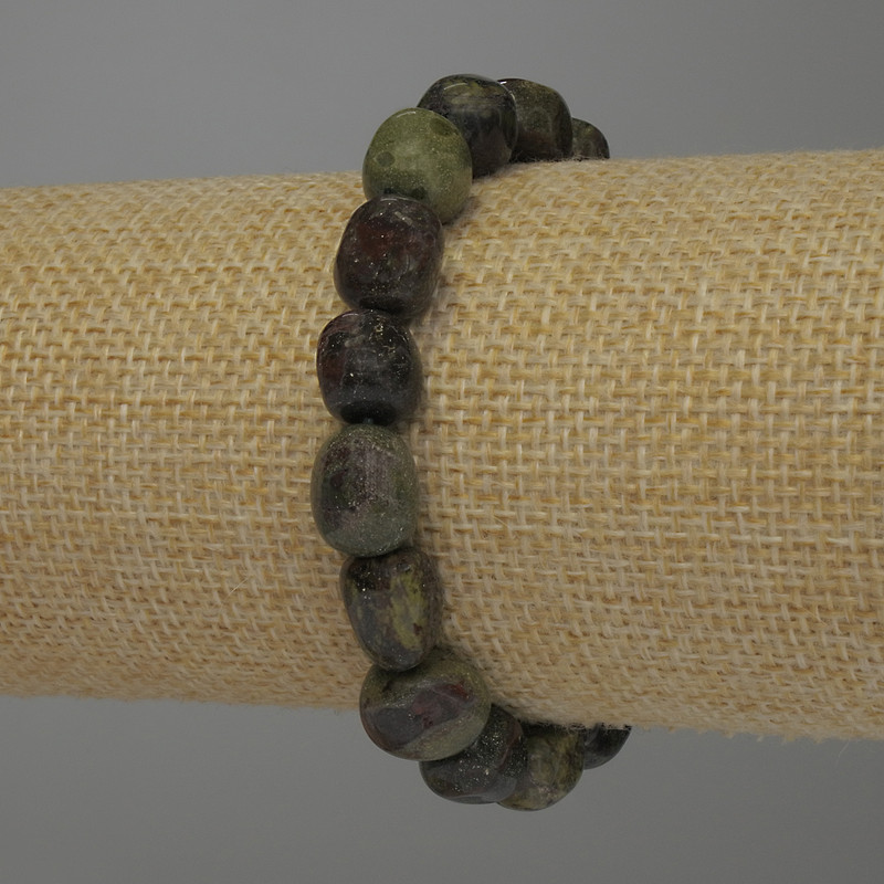 Dragon's Blood Jasper Faceted Bead Stretch Bracelet, diameter 10-12×10 mm, length 18 cm ±