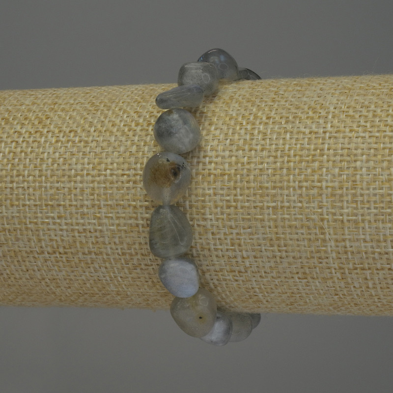 Labradorite Faceted Bracelet, Diameter 10-12×9 mm ±, Length 18 cm Stretch