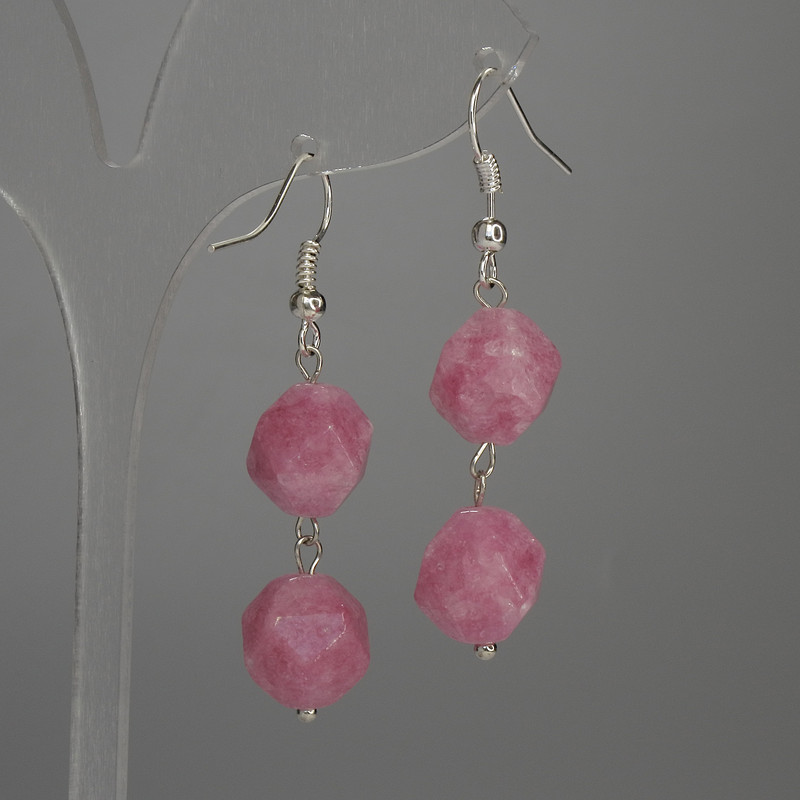 Faceted Tourmaline Earrings, 12mm diameter, 48mm length