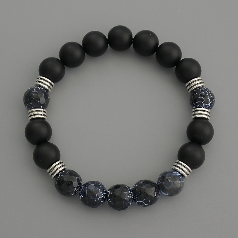 Bracelet Assortment with smooth and faceted beads, 10mm diameter, 18cm stretch