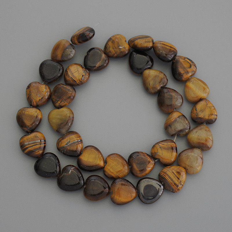 Tiger's Eye Beads Heart-shaped, 12x12 mm natural