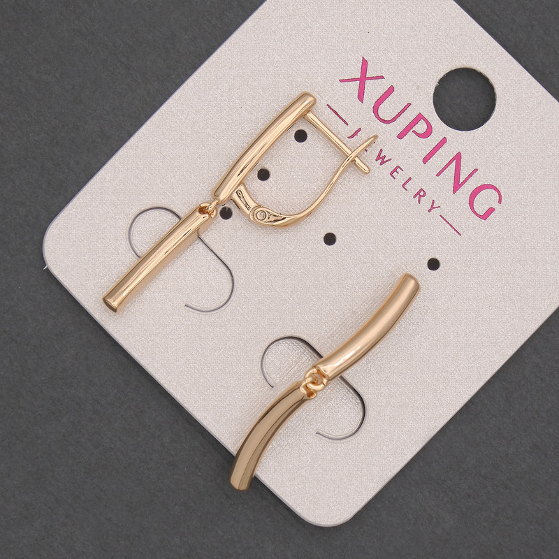 Earrings Xuping, diameter 3mm ±, length 27mm ±, 18K gold plating