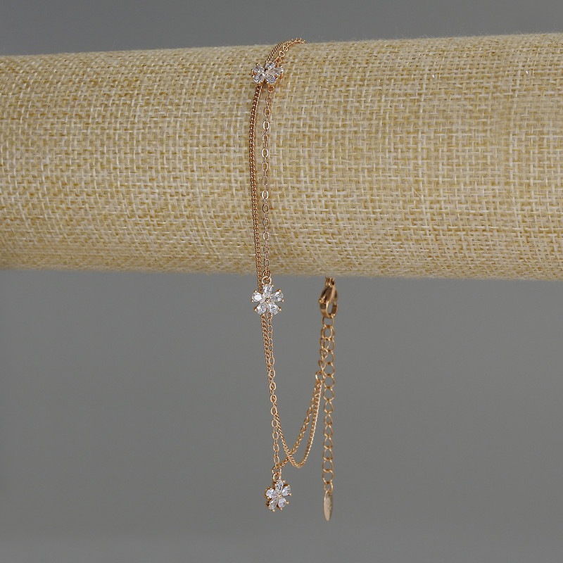 Double Anklet Xuping 18K Gold Plated, length 23-28 cm