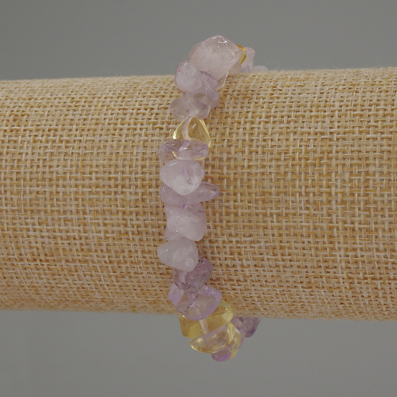 Amethyst Chip Bracelet, diameter 6-12 × 2-5 mm, length 18 cm, stretch bracelet