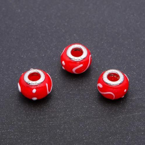 Pandora Plastic Bead, 14x10 mm, bore 4.5 mm, pack of 6