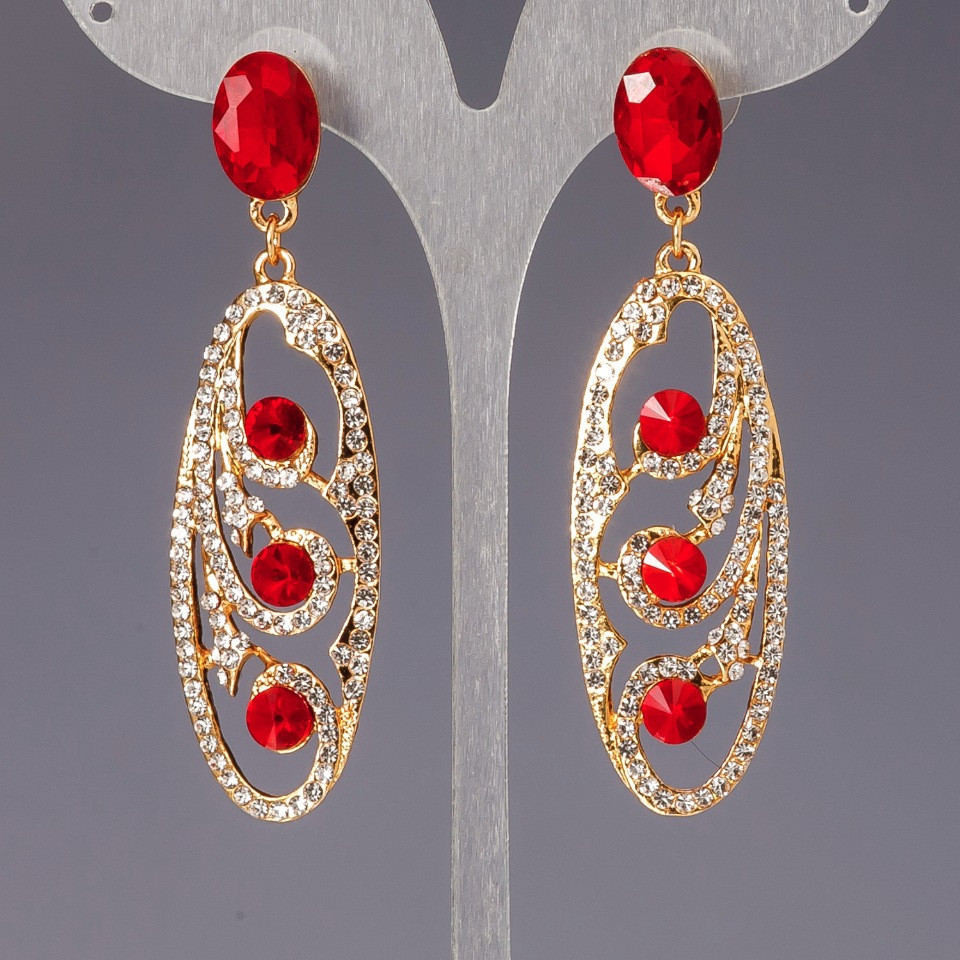 Crystal Earrings "Chandeliers" "Chandeliers" "Slovyanka"