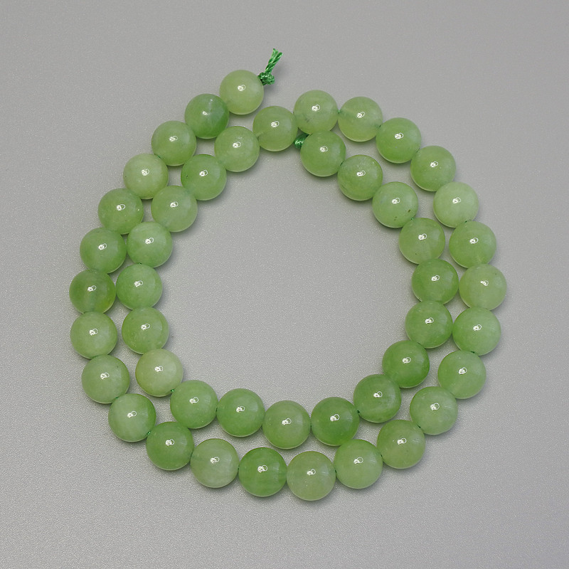 Chrysolite Olivine Beads, 8mm Smooth Round Beads on Thread, Length 38cm+
