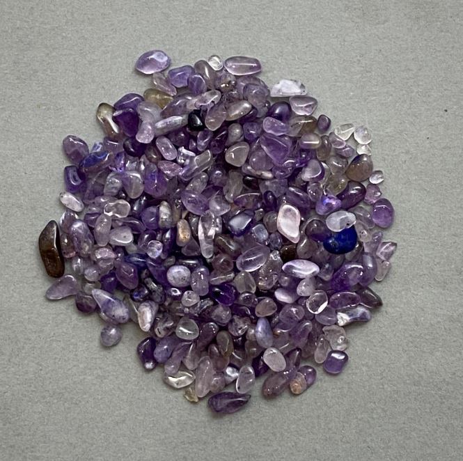 Natural Amethyst Chip, Undrilled, 2–7×2–4 mm ± (per 100 g)