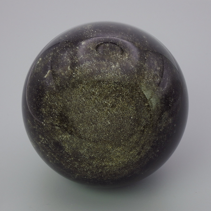 Sun Obsidian natural stone sphere, 63 mm diameter, weight from 300 g (price per 100 g)