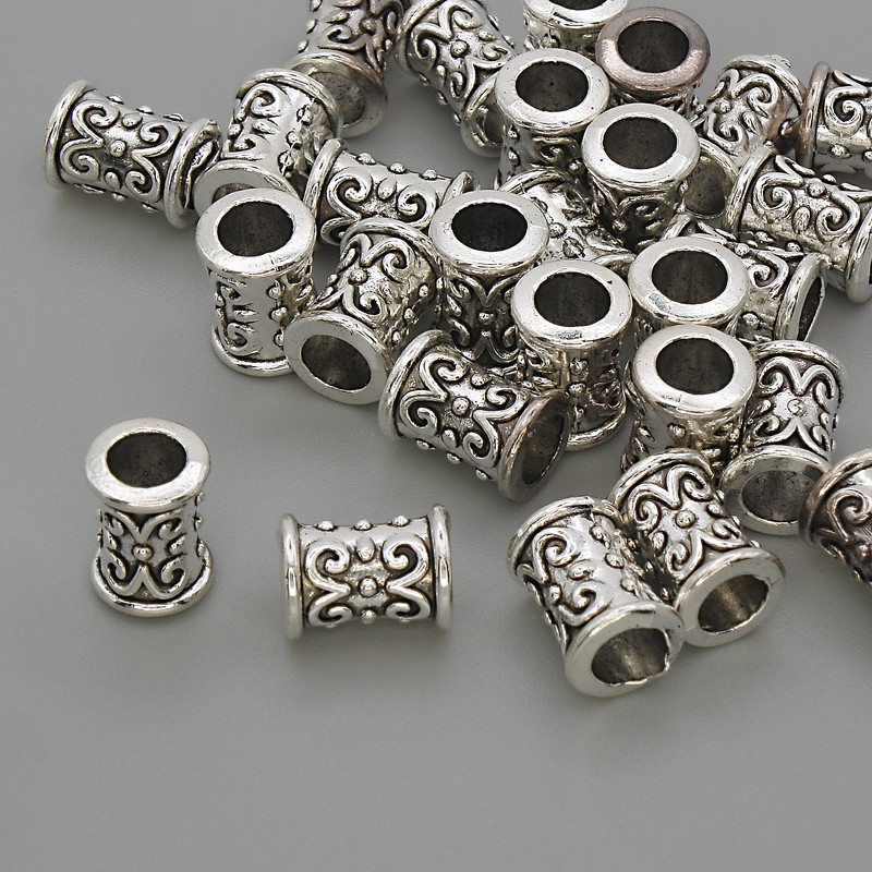 Bead-insert Findings, Silver Metal Color, 9x6 mm Diameter with 4.5 mm Hole, Packaging 20 g (~27 pcs)