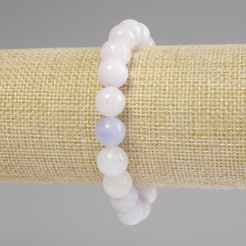 Aquamarine Bracelet with Smooth Beads, 10mm Diameter, 18 cm Length, Elastic