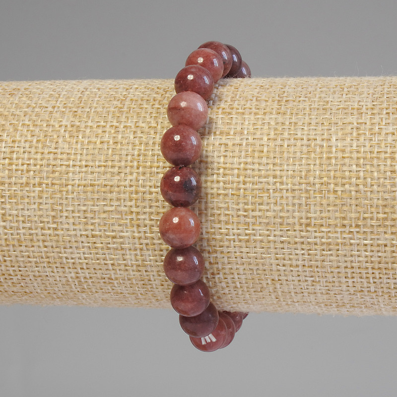 Selenite Bracelet - Smooth Beads, 8mm Diameter, 18 cm Length, Stretch