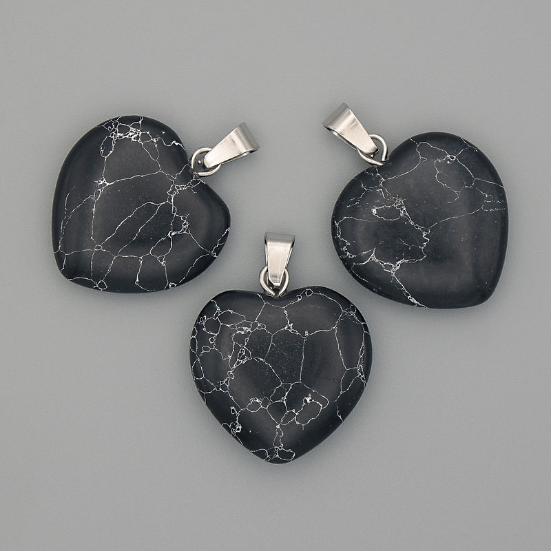 Heart Agate Pendant 20x20x25 mm+