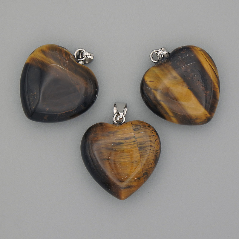 Heart Pendant with Tiger's Eye 20×20×25mm+