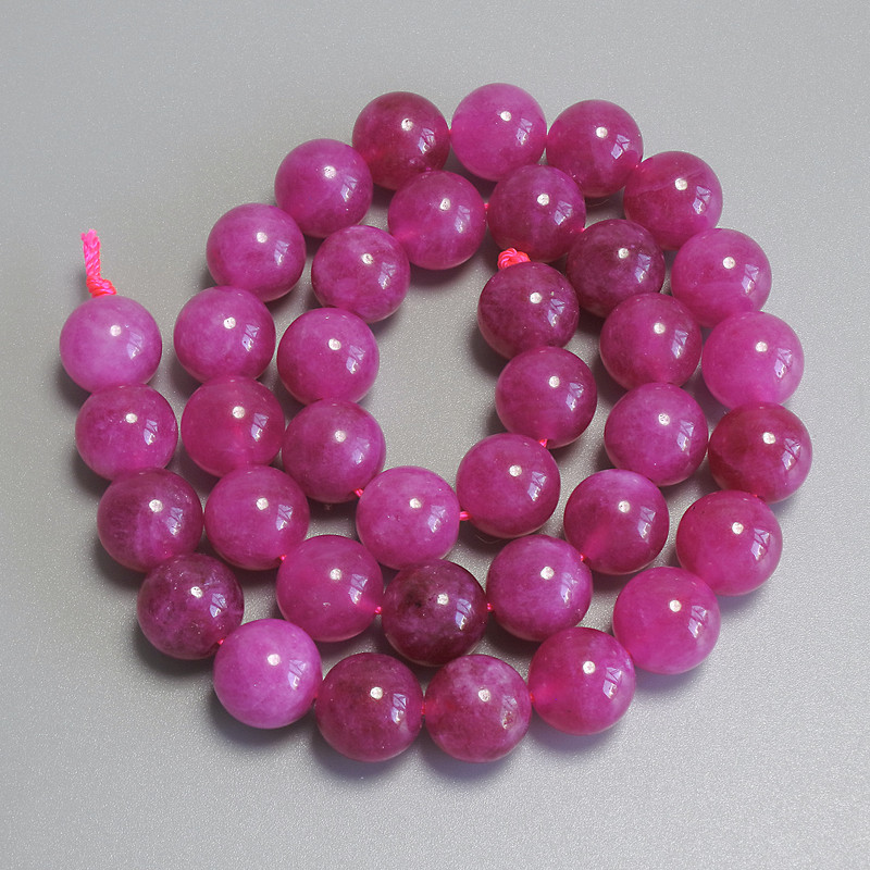 Tourmaline beads, smooth ball, diameter 10mm ± on thread, length 38 cm+