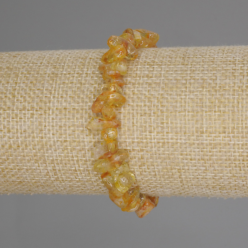 Citrine Chip Bracelet, diameter 6-9×3-5 mm, length 18 cm +/- stretch
