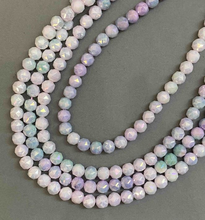 Beads Czech Crystal Multicolor on Thread Faceted Bead, Diameter 8mm + -, Length 38cm +