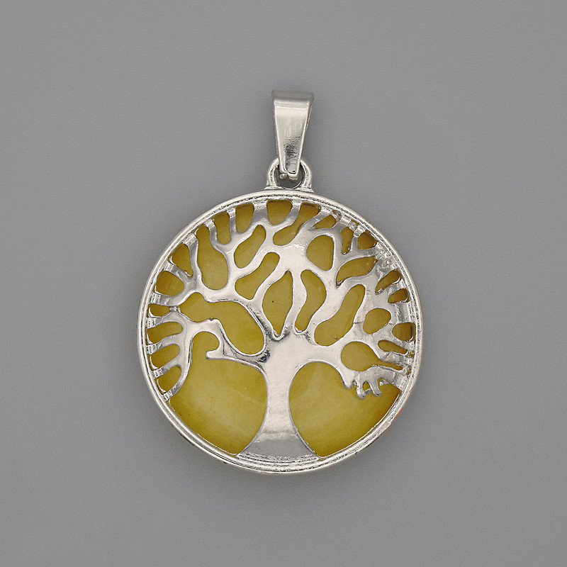 Citrine pendant in a 'Tree' setting, 27mm diameter, 37mm length