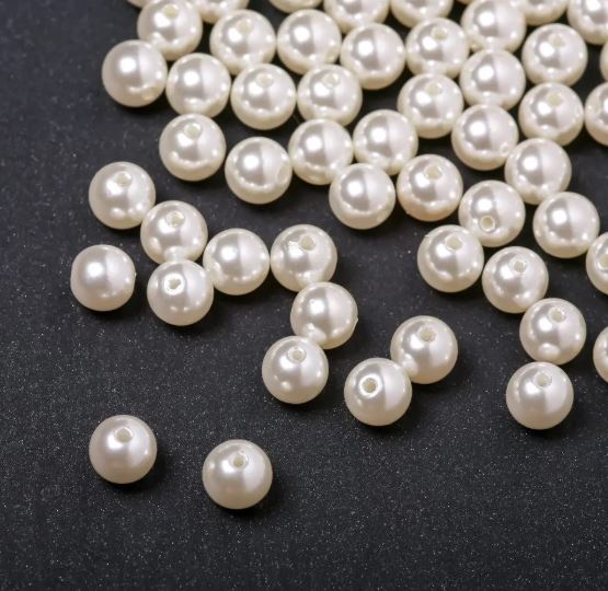 Beads 'Pearl-like' (acrylic) white, diameter 12 mm, 0.5 kg ± 1000 pcs