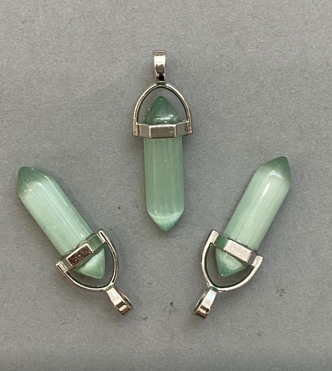 Cat's Eye Pendant Hexagon Crystal Sphere 8x31x41 mm+