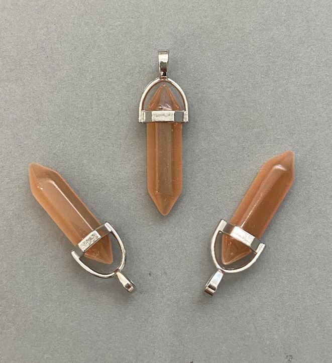 Cat's Eye Pendant Hexagonal Crystal Bead 8x31x41 mm+