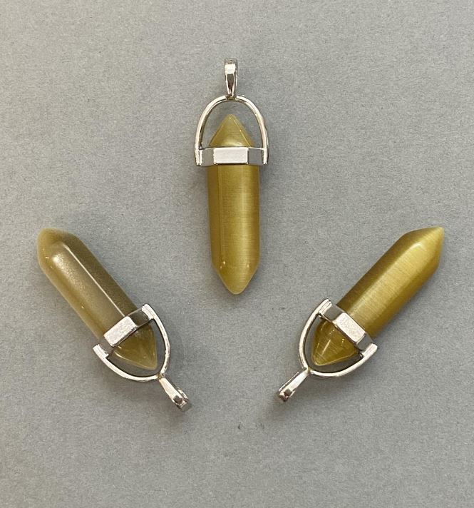 Cat's Eye Pendant Hexagonal Crystal Sphere 8×31×41 mm+