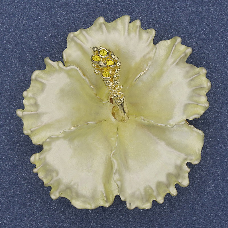 Brooch-pendant Petunia Flower yellow enamel