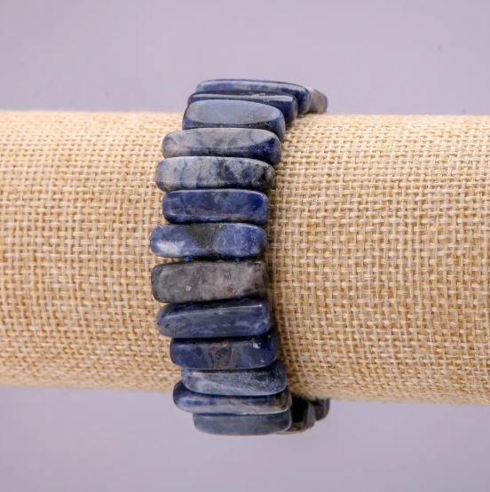 Sodalite Stick Bracelet, 6x20 mm, 18 cm length, stretch