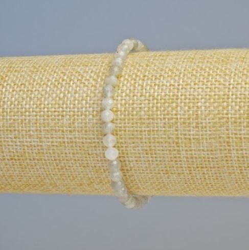 Labradorite bracelet with natural stone, faceted beads, diameter 4-5 mm ± (stretch), length 18 cm+